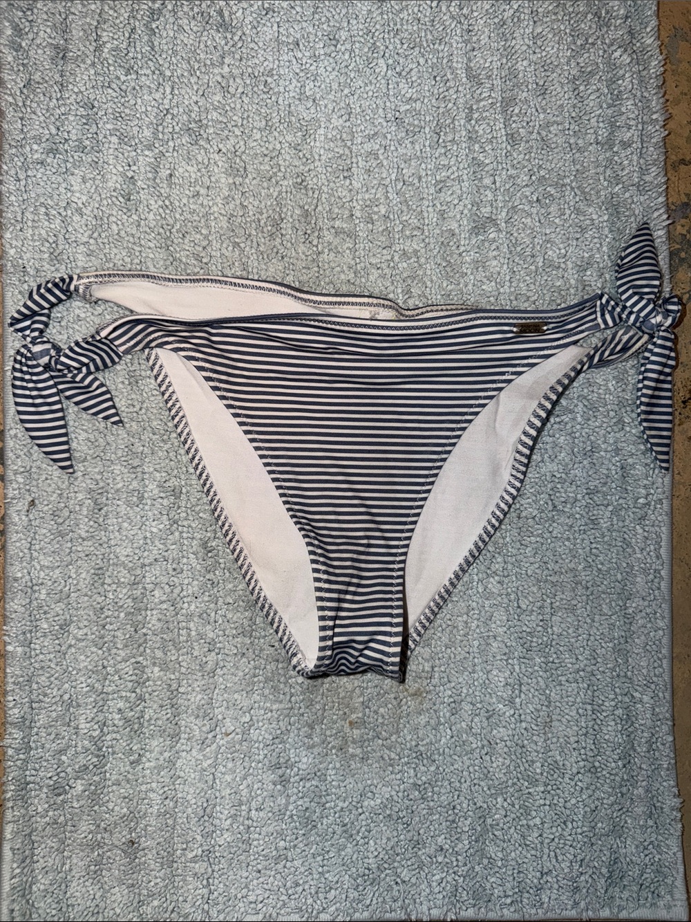 Bananamoon Navy and White Striped Tie-Side Bikini Bottom